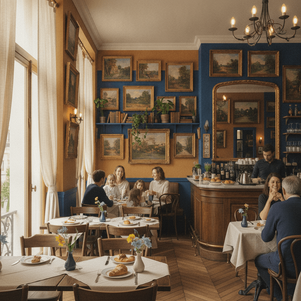 Intérieur artistique de La Casquette à Montmartre